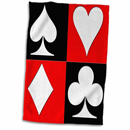 3D Rose Poker. Four of A Kind. Aces. Popular Image Hand Towel, 15" x 22"