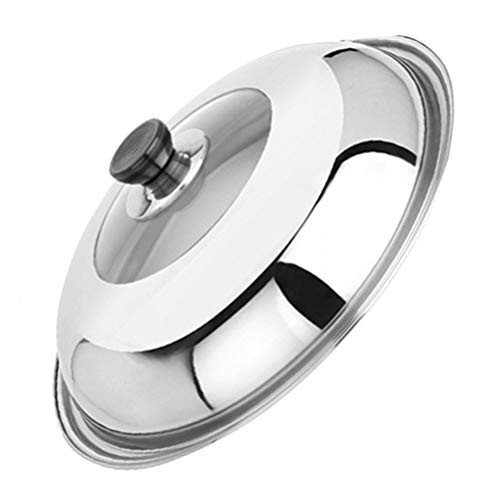 Cabilock Stainless Steel Universal Lid for Pots Pans Skillets Woks Metal Pots Pans Replacement Lids Durable High Temperature Resistant Kitchen Cooking Cookware Lids