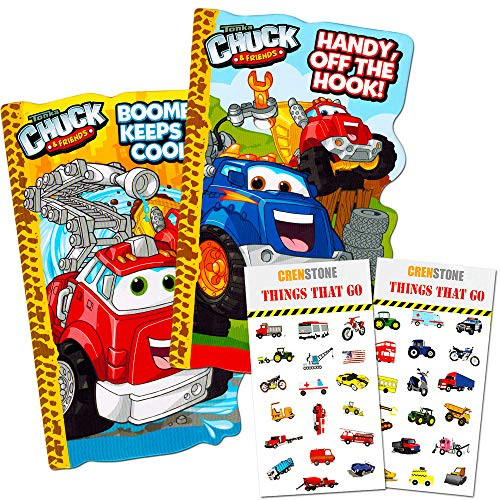 Tonka Trucks Board Book Set for Kids Toddlers (Set of 2 Tonka Trucks Board Books with Bonus Crenstone Cars and Trucks Stickers)