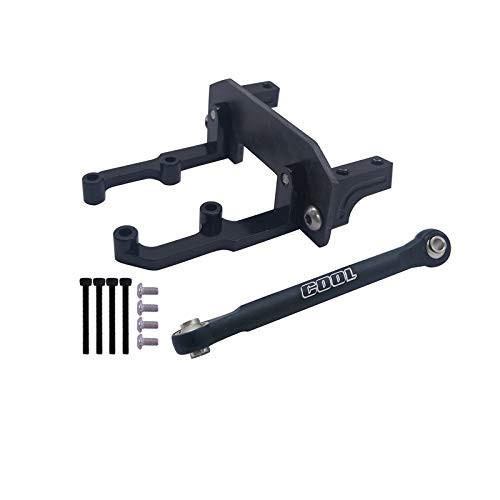 Facibom RC 1/10 Truck AXLE Aluminum Servo Mount Plus Carbon Holder Plus Steering Link for AXIAL SCX10 II AR44 90046 90047 90060,Black