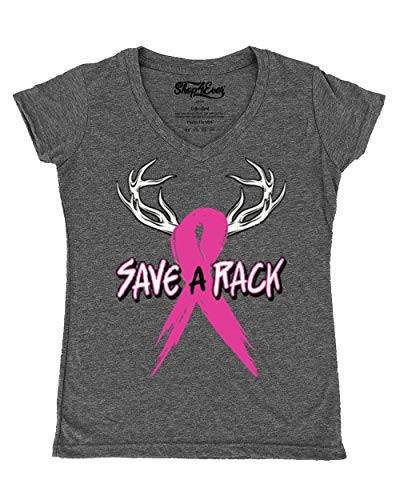 shop4ever Save A Rack Women's V-Neck T-Shirt XX-LargeHeather Charcoal