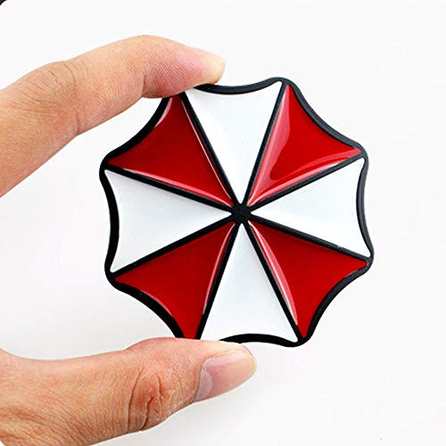 YSpring Resident Evil Umbrella Corporation Car Emblem Decal 3D Metal Self-adhesive Badge Sticker for Cars Motorcycles(black)