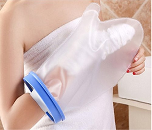 Adult Full Arm Cast Cover for Shower  and  Bath, Waterproof Clear Reusable Bandage and Cast Protector Bath Watertight Protection to Hands, Wrists, Fingers for Wounds  and  Burns (Short arm)