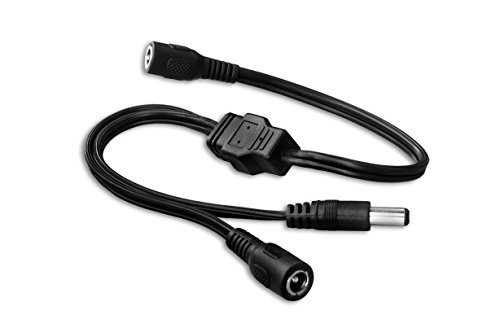 2-Way Power Splitter - 1 Female Barrel Jack, to 1 Male and 1 Female Barrel Jacks - 2.1mm x 5.5mm Standard DC Plugs