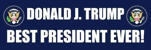 MAGNET 3x9 inch Donald J Trump Best President Ever Bumper Sticker (pro Conservative) Magnetic vinyl bumper sticker sticks to any metal fridge, car, signs MAGNET 3x9 inch Donald J Trump Best President Ever Bumper Sticker (pro Conservative) Magnetic vinyl bumper sticker sticks to any metal fridge, car, signs
