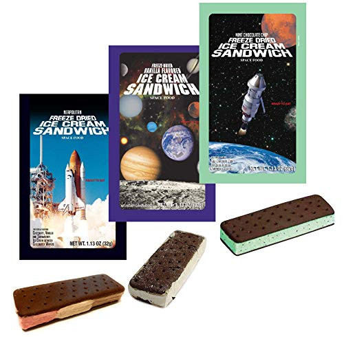LuvyDuvy Freeze-Dried Neapolitan (Chocolate-Vanilla-Strawberry), Vanilla, Mint Chocolate Chip Ice Cream Sandwiches - 3-Pack