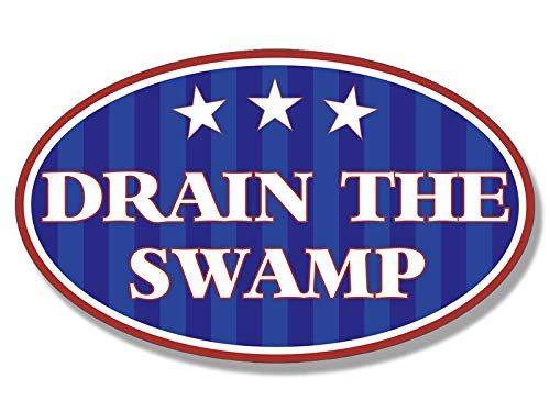 MAGNET 3x5 inch Patriotic Oval DRAIN THE SWAMP Sticker - donald trump gop bumper elect Magnetic vinyl bumper sticker sticks to any metal fridge, car, signs MAGNET 3x5 inch Patriotic Oval DRAIN THE SWAMP Sticker - donald trump gop bumper elect Magnetic vinyl bumper sticker sticks to any metal fridge, car, signs