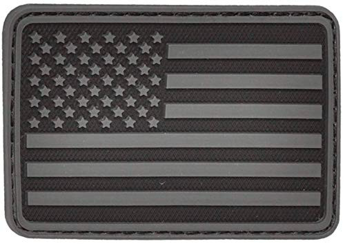 American Flag Patch - Black American Flag Velcro Patch - Rubber PVC Patch - Patches for Jackets, Morale Patches, Backpack Patches, Tactical Patches, Hat Patches, Military Patches, Police Patches