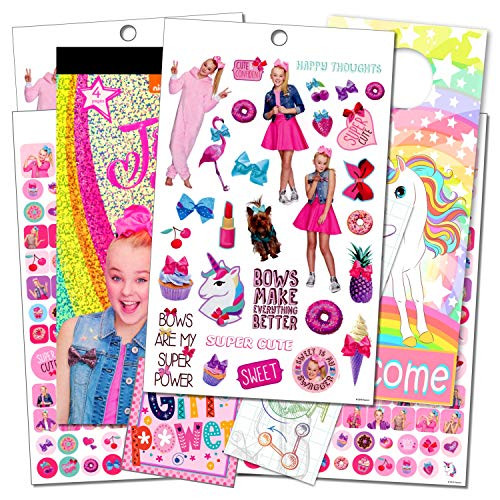 JoJo Stickers - 4 Sheets of JoJo Decorative Reward Stickers Bundled with Specialty Separately Licensed GWW Reward Sticker, Door Hanger  and  Bookmark