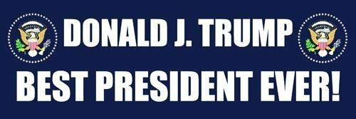 Magnet 3x9 inch Donald J Trump Best President Ever Bumper Sticker (pro Conservative) Magnetic Magnet Vinyl Sticker
