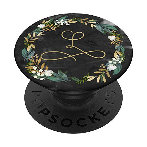 Black Initial Letter L Floral Wreath Pretty Flower Girls PopSockets PopGrip: Swappable Grip for Phones and Tablets Black Initial Letter L Floral Wreath Pretty Flower Girls PopSockets PopGrip: Swappable Grip for Phones and Tablets