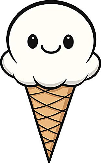 EW Designs Magnet Pretty White Vanilla Kawaii Ice Cream Cone Cartoon Magnetic Vinyl Magnet Bumper Sticker (4" Tall) EW Designs Magnet Pretty White Vanilla Kawaii Ice Cream Cone Cartoon Magnetic Vinyl Magnet Bumper Sticker (4" Tall)