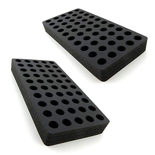 Polar Whale 2 HPLC 4ml Vial Racks Black Foam Storage Rack Organizer Stand Transport Holds 50 Vials Each Fits up to 15mm Diameter Vials