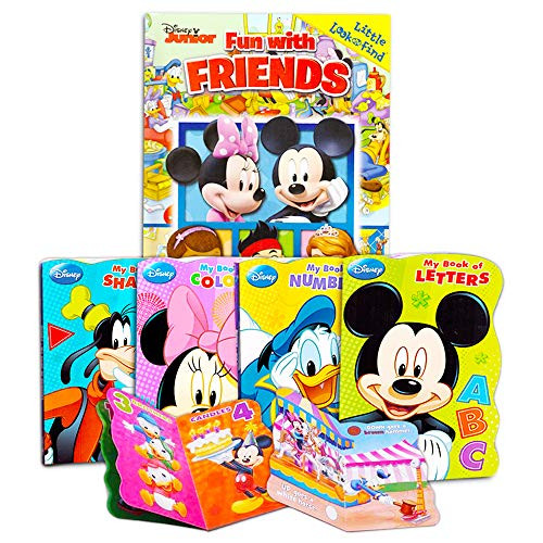 Disney My First Board Books Set for Toddlers 1-3 ~ 5 Disney Educational Books with Mickey Mouse, Minnie Mouse and More (Look and Find, ABC, Numbers, Colors, Shapes)