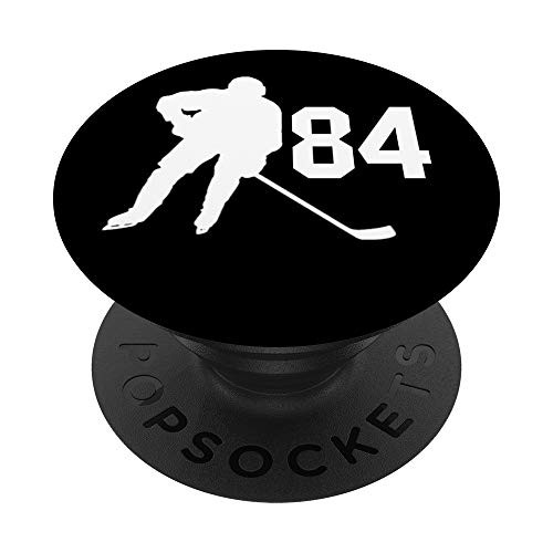 Number 84 ,  84, Hockey Gifts for Men, Boys, Teens, Women, PopSockets Grip and Stand for Phones and Tablets