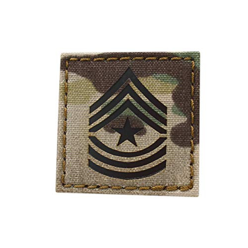 Multicam IR 2x2 US Army E-9 SGM Sergeant Major Rank Tactical Touch Fastener Patch