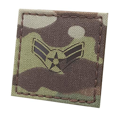 Multicam IR 2x2 USAF E-3 Airman First Class A1C Rank US Air Forces Tactical Hook-and-Loop Patch