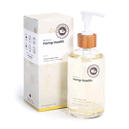 Whole Hemp Health - Natural Liquid Hand Soap for All Skin Types - Organic Hemp Oil, Aloe Vera, Tea Tree Oil, Coconut Oil  and  Vitamin E - 8.45 Fluid Ounces