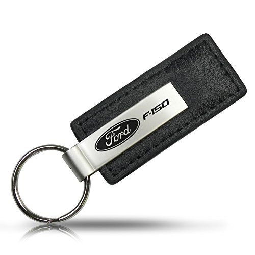 Au-Tomotive Gold, INC. Rectangular Leather Key Chain for Ford F-150 (Black)