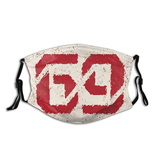 Grunge Old Vintage Style Fashion with Number Print,Face Mask Reusable Washable Masks Cloth for Women and Men