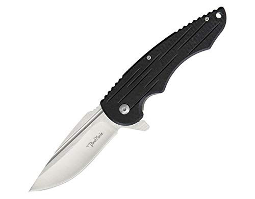 Benchmark XH6 Black G10 Satin Drop Point Folding Knife Pocket Folder