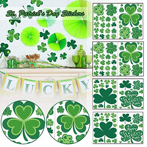 St. Patrick's Day Window Stickers, Shamrock Decorations Shamrock Window Clings, Wall Stickers for Living Room, St. Patrick's Day Decorations, Party Ornaments Supplies.