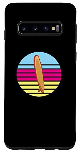 Galaxy S10 Retro Sunset Surfing: Surfboard Surfer Case