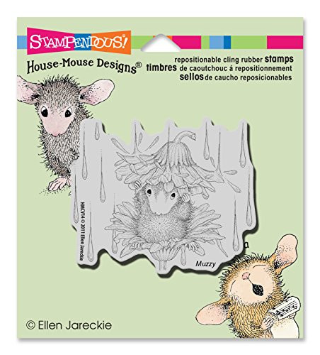 STAMPENDOUS Cling Rain Flower Rubber Stamp