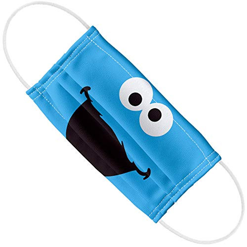 Sesame Street Cookie Monster Face Face 1-Ply Reusable Face Mask Covering, Unisex