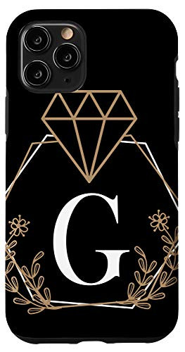 iPhone 11 Pro Monogram Initial Letter G Floral Noble Pattern Case