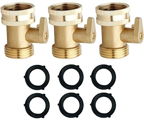 MAXFLO Heavy Duty Brass Garden Hose Shut Off Valve -3 Pack- - Garden Hose Connector - Garden Hose Valve - Water Hose Shutoff Valve Hose On/Off Valve Garden Hose Connector - Extra Pressure Washers