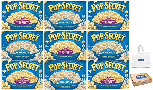 Pop Secret Popcorn, Movie Theater Butter and Homestyle, 10 Count variety Of 3.0 oz Each
