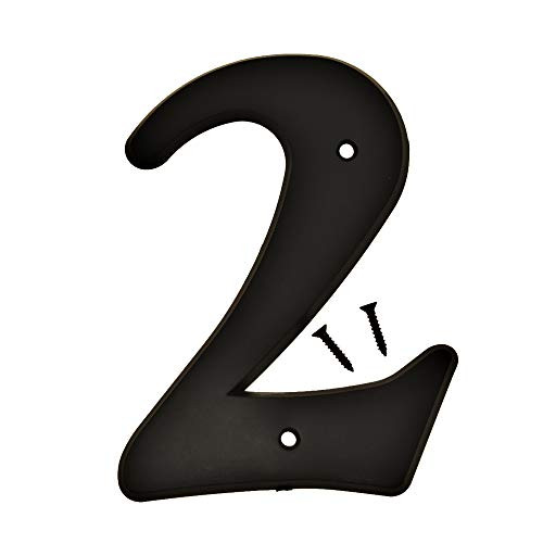 Hy-Ko Products 30202 Plastic House Number 2 (TWO), 6" High, Black