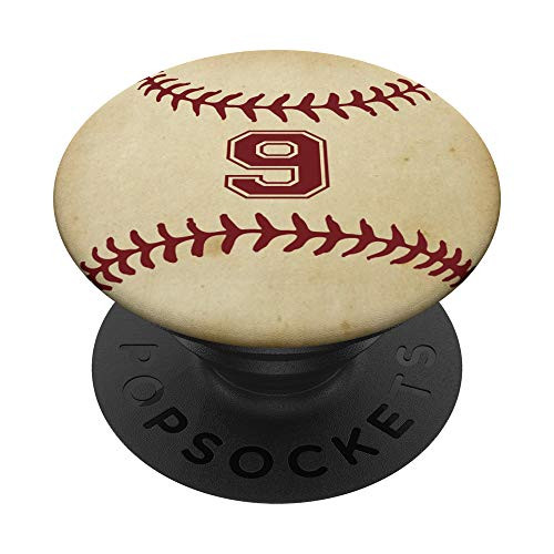 Number  9 Baseball Vintage Team Number Art  and  Gifts PopSockets Grip and Stand for Phones and Tablets