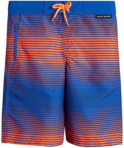 Body Glove Boys' Swim Trunks  UPF 50Plus Quick-Dry Board Shorts Bathing Suit (Big Boys), Blue/Orange, Size 14/16'