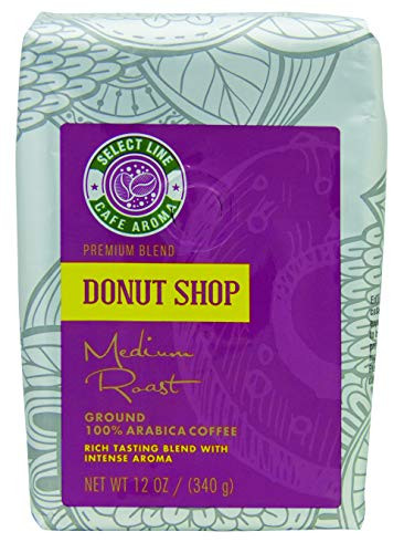 Donut Shop Medium Roast - Premium Ground Arabica Coffee, 340g (12 oz) (Pack of 2) from Aroma Select