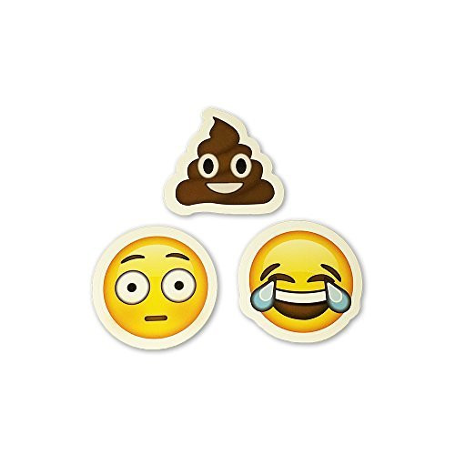 I EM JI 15 Big Emoji Stickers | Each Over 2" | Tears of Joy, Monkeys, Faces, Poo.| Set #3