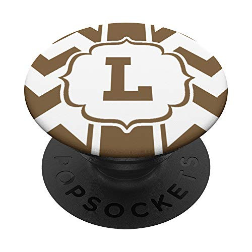 Chevron Monogram Letter L Initial Name Pop Socket Monogram PopSockets PopGrip: Swappable Grip for Phones  and  Tablets