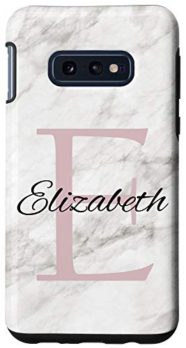 Galaxy S10e Elizabeth Pink Monogram Letter E Girls Personalized Name Case