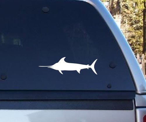 AK Wall Art Marlin Shape - Vinyl Decal - Car Phone Helmet - Select Size