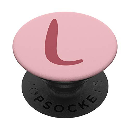 Powder Ballet Pink Coral Initial Monogram Letter L PopSockets Grip and Stand for Phones and Tablets