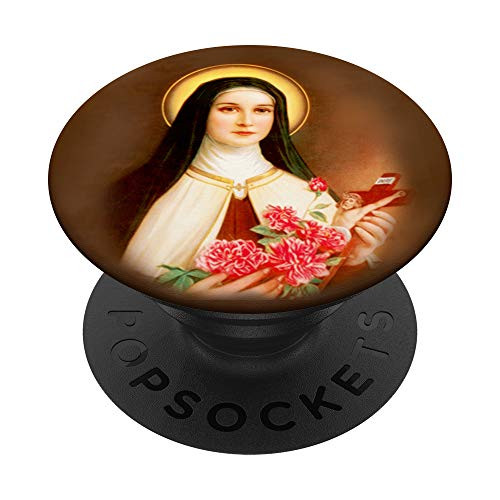 Saint Therese Little Flower Religious Catholic Gift Women PopSockets PopGrip: Swappable Grip for Phones  and  Tablets