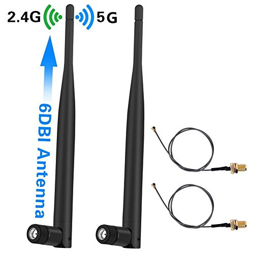 6dBi WiFi Antenna, Elekele 2.4GHz/5GHz Dual Band WiFi RP-SMA Antenna for Wireless Network Router/USB Adapter