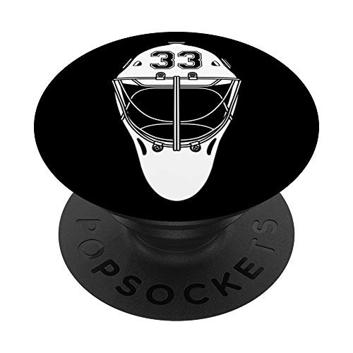 Hockey Goalie Mask Number 33 Ice Hockey Goaltender PopSockets Grip and Stand for Phones and Tablets Hockey Goalie Mask Number 33 Ice Hockey Goaltender PopSockets Grip and Stand for Phones and Tablets