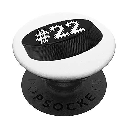 Hockey Player Jersey Number 22 Puck PopSockets Grip and Stand for Phones and Tablets Hockey Player Jersey Number 22 Puck PopSockets Grip and Stand for Phones and Tablets