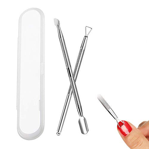 Cuticle Pusher and Cutter Set Cuticle Peeler Scraper Remove Gel Nail Polish  and  Cuticle Pusher  and  Spoon Nail Cleaner, 2 Pcs Cuticle Pusher Remover Kit Manicure and Pedicure Tools for Fingernails Toenails