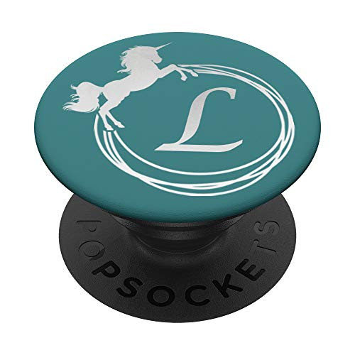 Letter L Phone Grip Unicorn Monogram Initial L PopSockets Grip and Stand for Phones and Tablets