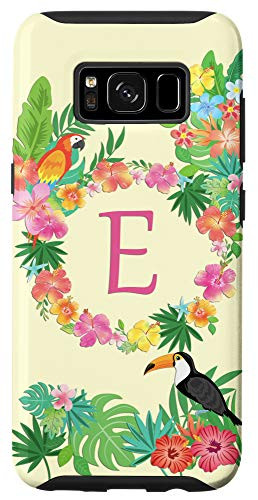 Galaxy S8 Summer Tropical Flowers Phone Case Initial E Summer Lover Case