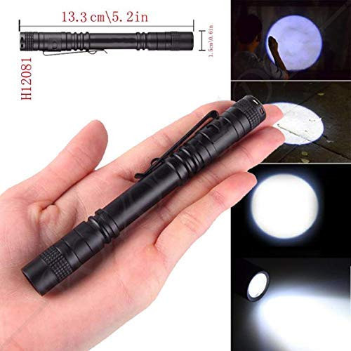 BlueSunshine Mini 600 Lumens CREE XPE LED Flashlight Lamp Light Clip Torch Penlight with Pocket Clip, Battery Not Included (Long)