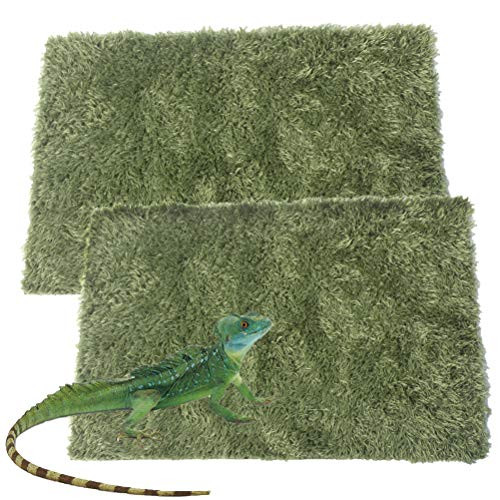kathson Reptile Carpet Mat Terrarium Bedding Substrate Liner Mat Imitation Rainforest Crawler Mats for Snakes Bearded Dragon Gecko Chameleon Turtles Iguana (2 PCS) kathson Reptile Carpet Mat Terrarium Bedding Substrate Liner Mat Imitation Rainforest Crawler Mats for Snakes Bearded Dragon Gecko Chameleon Turtles Iguana (2 PCS)